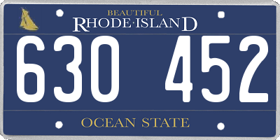 RI license plate 630452