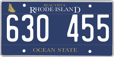 RI license plate 630455