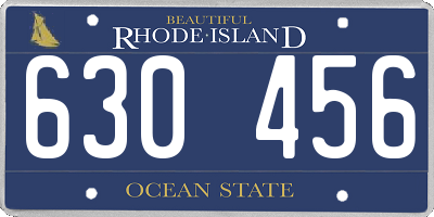 RI license plate 630456
