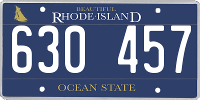 RI license plate 630457