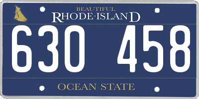 RI license plate 630458