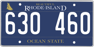 RI license plate 630460