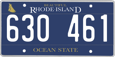 RI license plate 630461