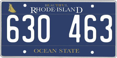 RI license plate 630463