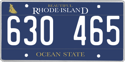 RI license plate 630465