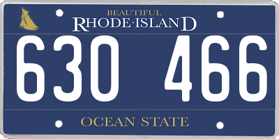 RI license plate 630466
