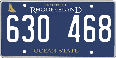RI license plate 630468