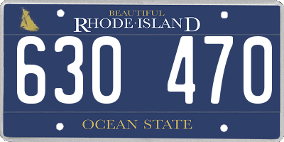 RI license plate 630470