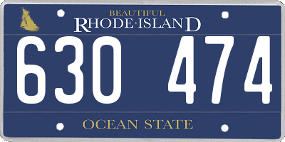 RI license plate 630474
