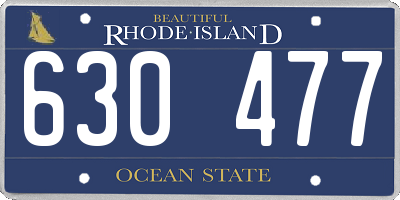 RI license plate 630477