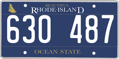 RI license plate 630487