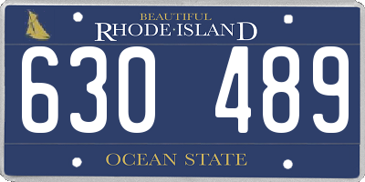 RI license plate 630489