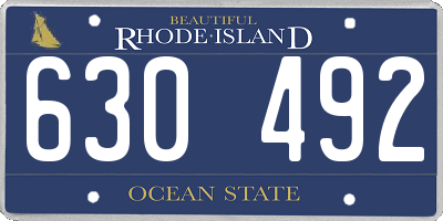 RI license plate 630492