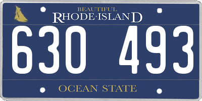 RI license plate 630493