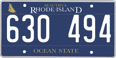 RI license plate 630494