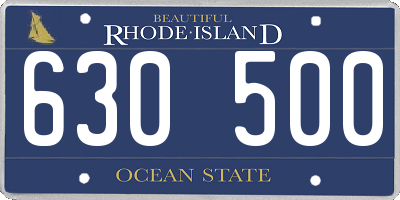 RI license plate 630500