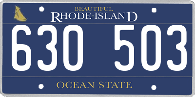 RI license plate 630503