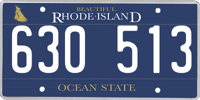RI license plate 630513