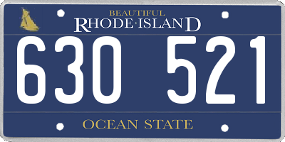 RI license plate 630521