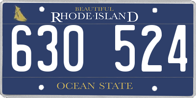 RI license plate 630524