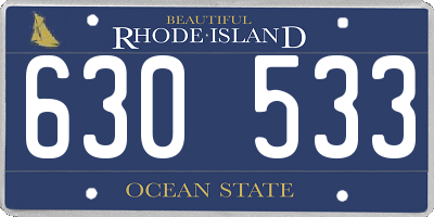 RI license plate 630533