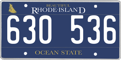 RI license plate 630536