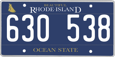 RI license plate 630538