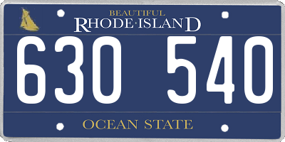 RI license plate 630540