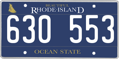 RI license plate 630553