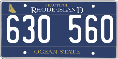 RI license plate 630560