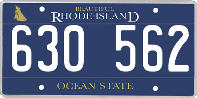 RI license plate 630562