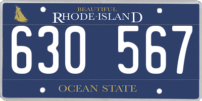 RI license plate 630567