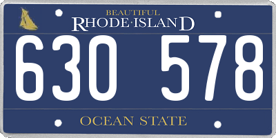 RI license plate 630578
