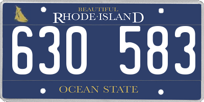 RI license plate 630583