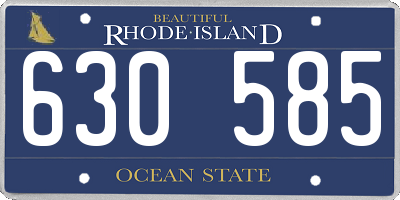 RI license plate 630585