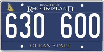 RI license plate 630600