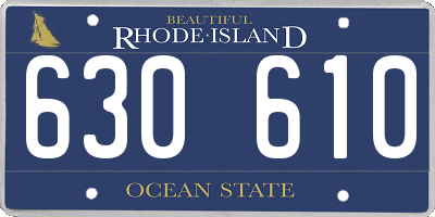 RI license plate 630610