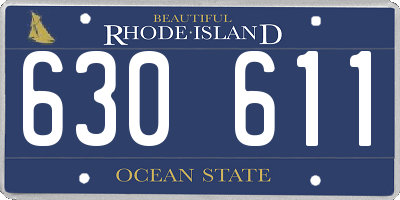RI license plate 630611