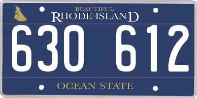 RI license plate 630612