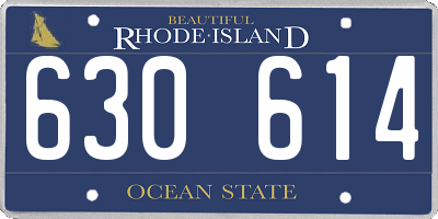 RI license plate 630614