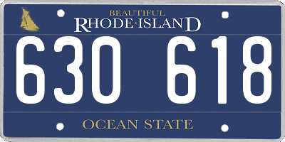 RI license plate 630618