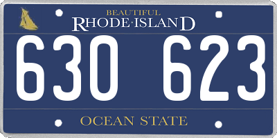 RI license plate 630623