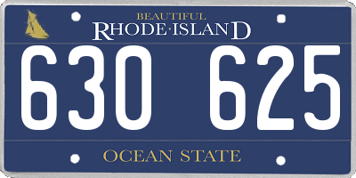 RI license plate 630625