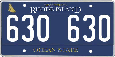 RI license plate 630630