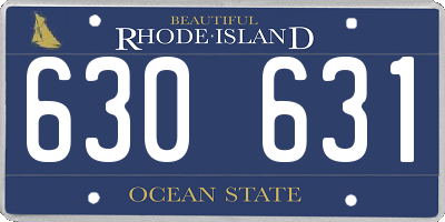 RI license plate 630631