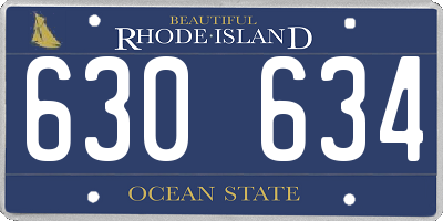 RI license plate 630634