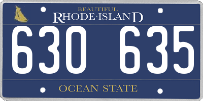 RI license plate 630635