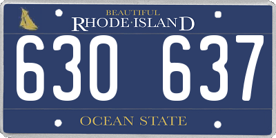 RI license plate 630637