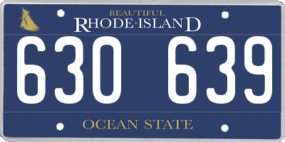 RI license plate 630639