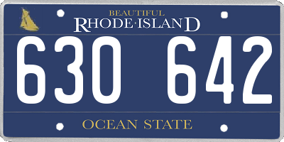RI license plate 630642